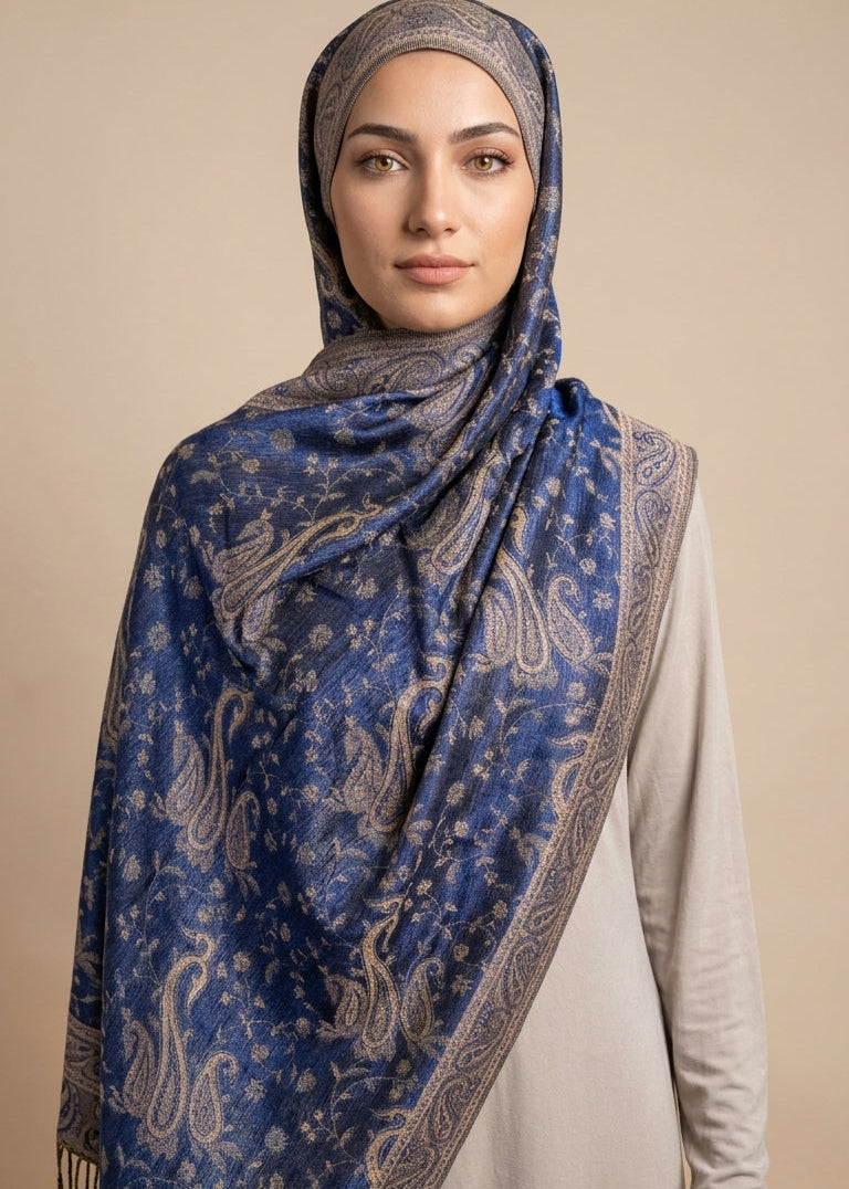 Azure Heritage Pashmina Hijab