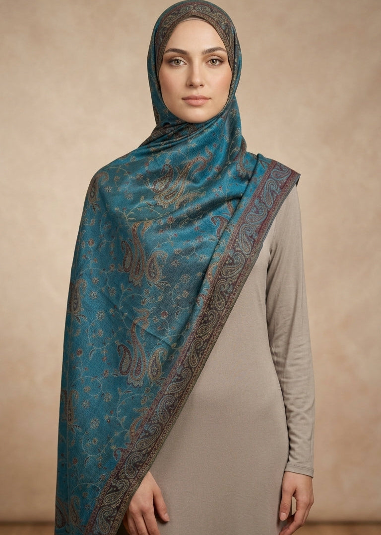 Peacock Heritage Wrap Pashmina Hijab