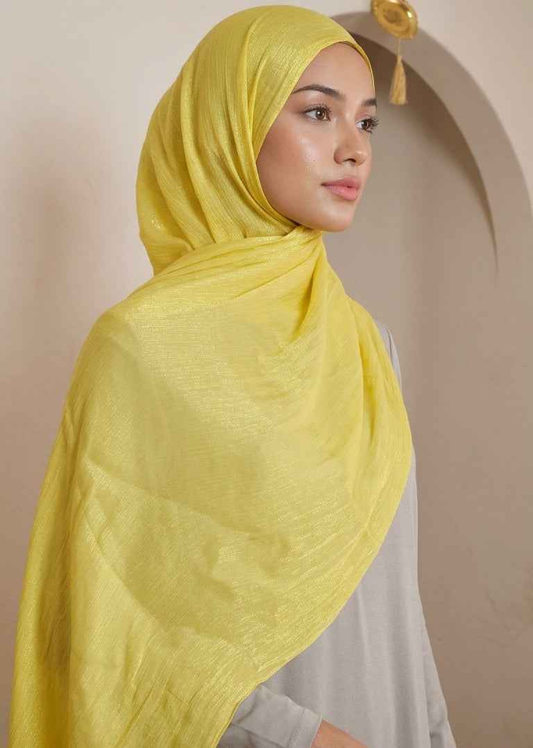 Yellow Organza Shimmer Hijab