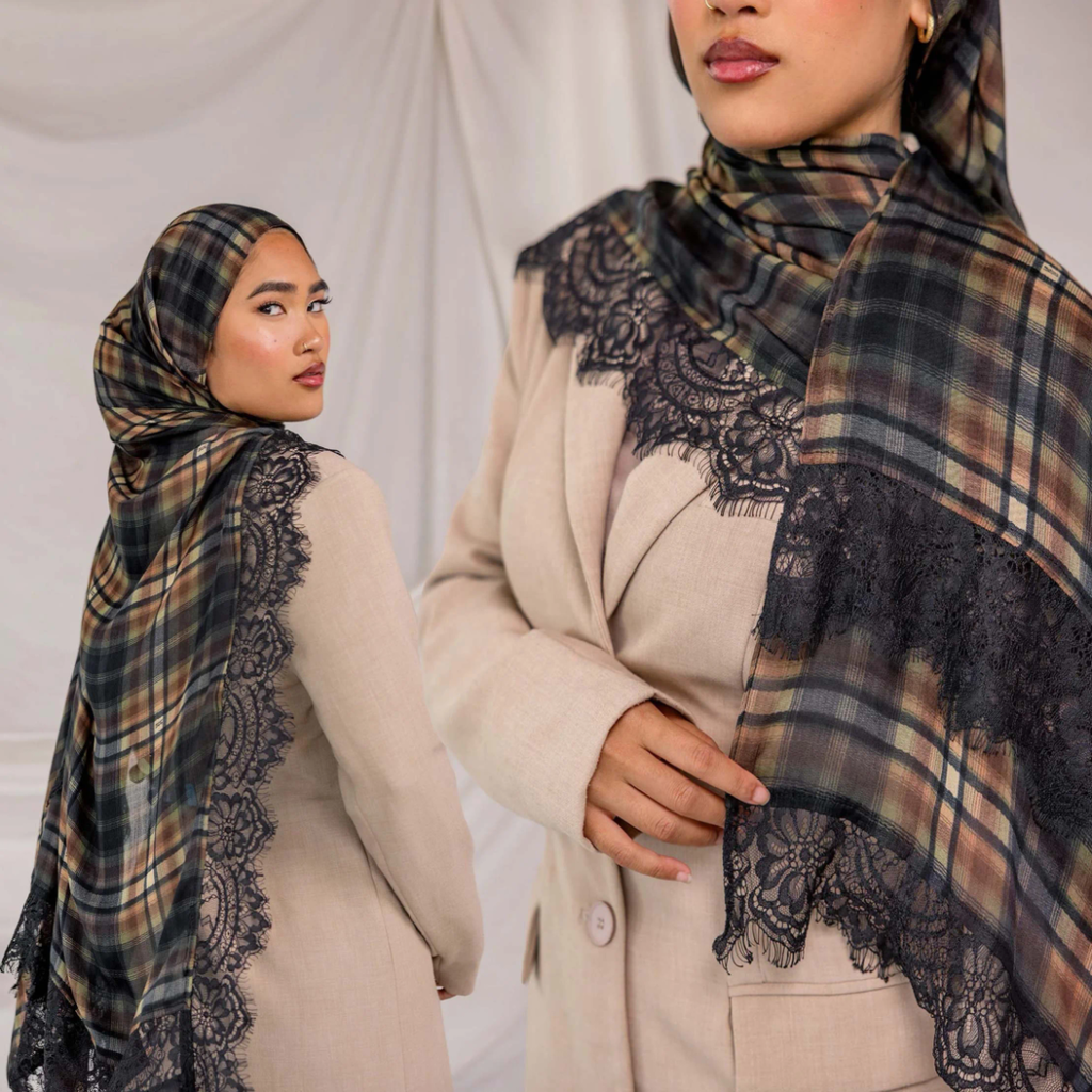Lattice & Lace Modal Hijab - The Obsidian Edition
