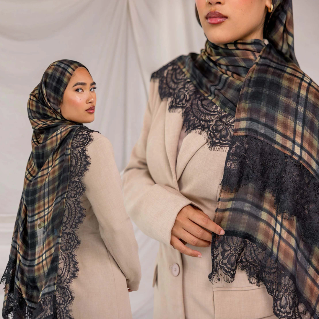 Lattice & Lace Modal Hijab - The Obsidian Edition