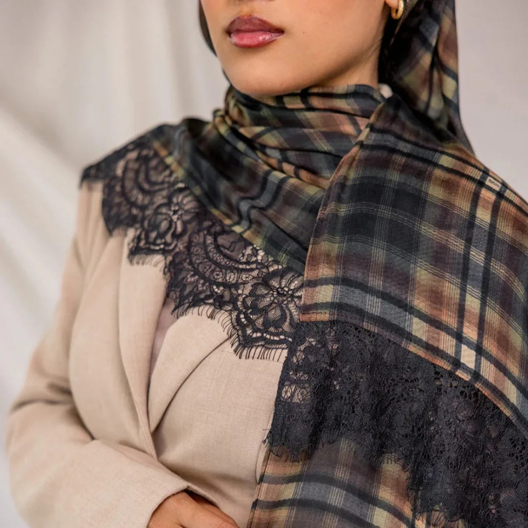 Lattice & Lace Modal Hijab - The Obsidian Edition
