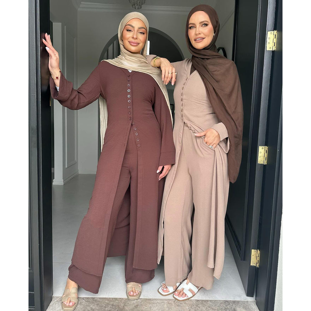 Lumi Two-Piece Modest Co-Ord Set - Mocha