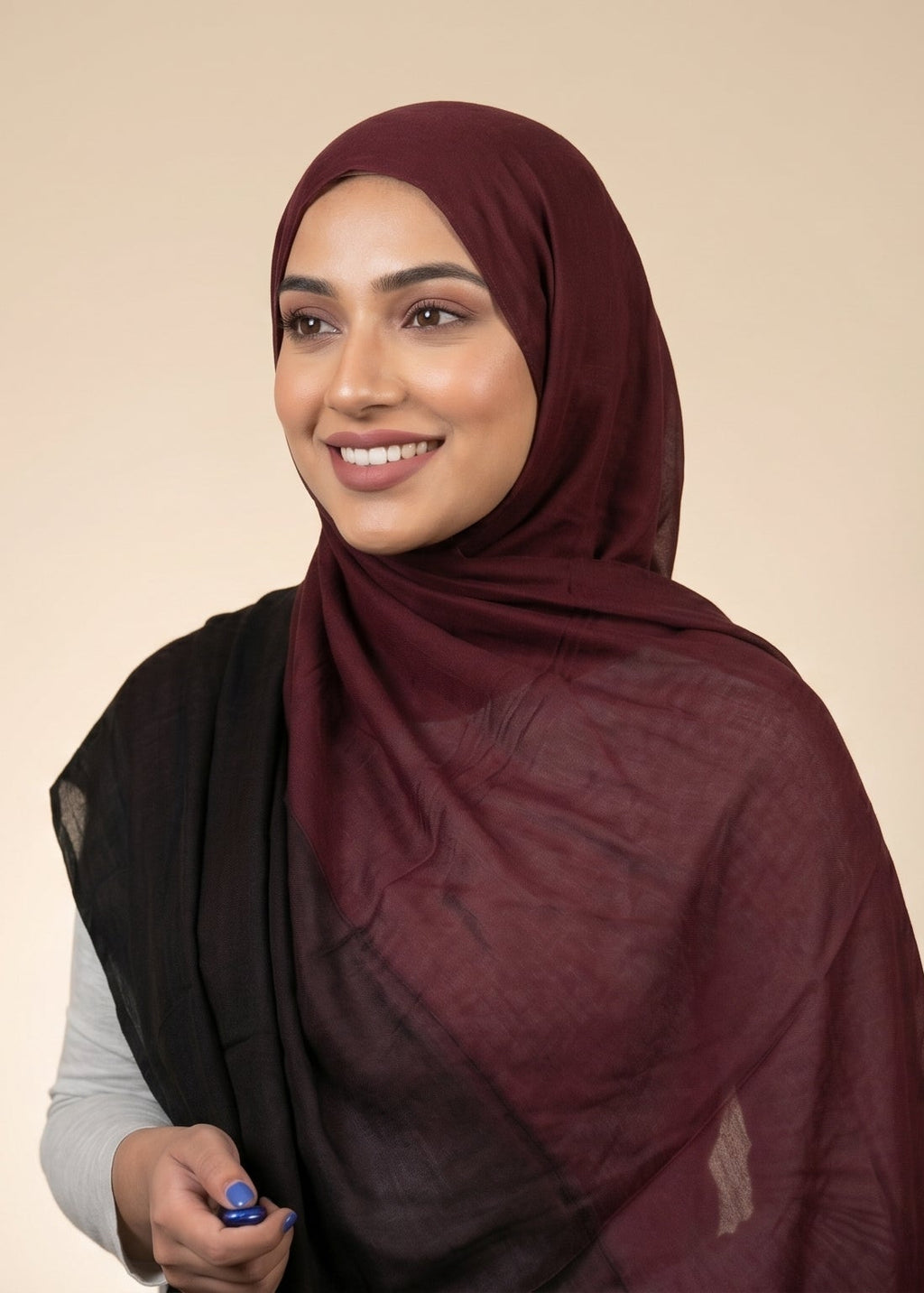 Noir Rosewood Premium Ombre Modal Hijab