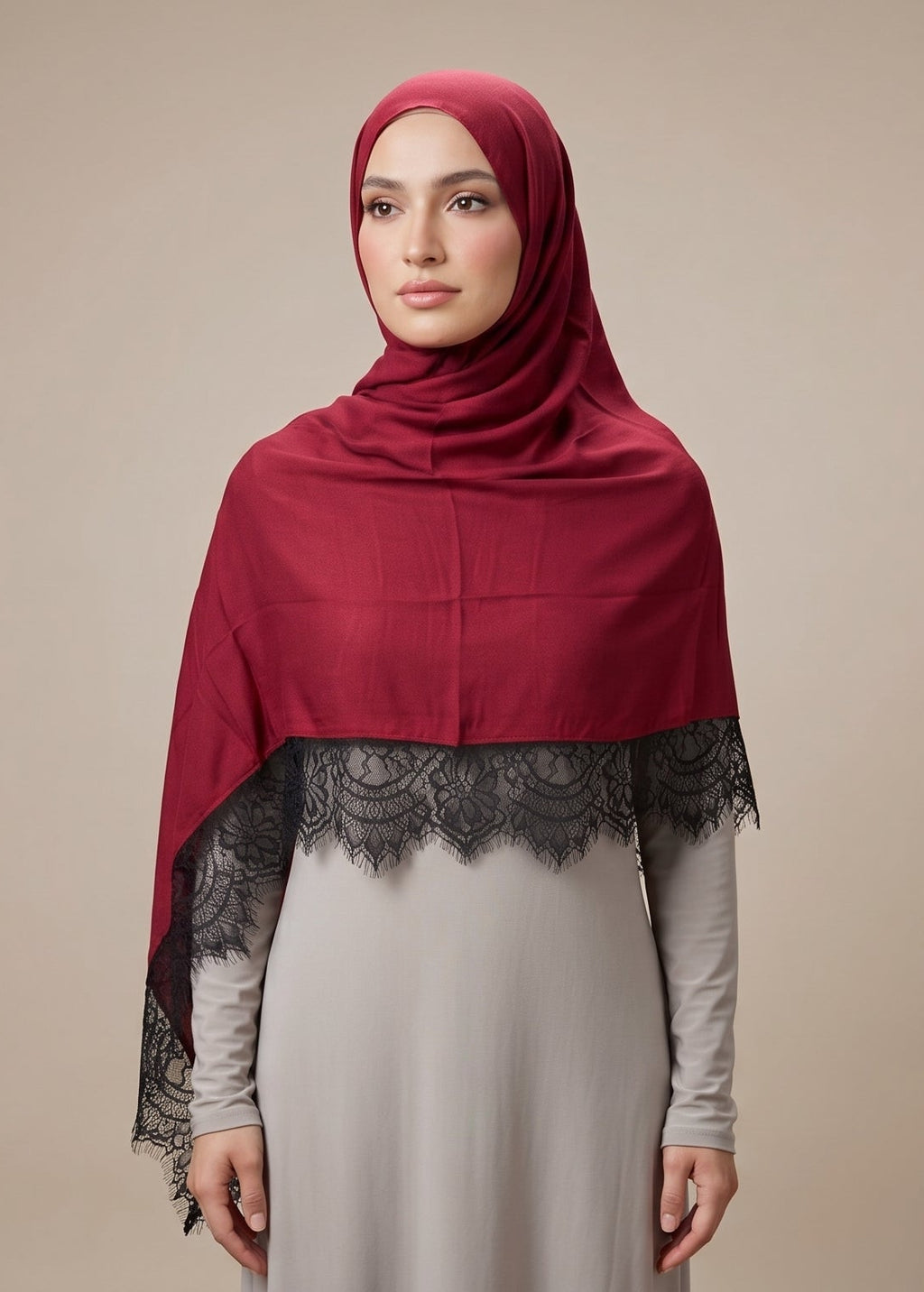 Cherry Lace Modal Hijab