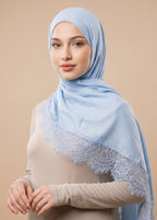Frost Blue Lace Modal Hijab