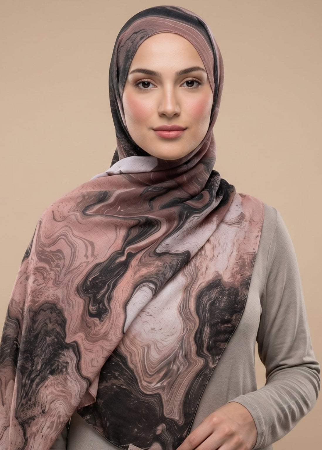 Sienna Swirl Printed Modal Watermark Ombre Hijab