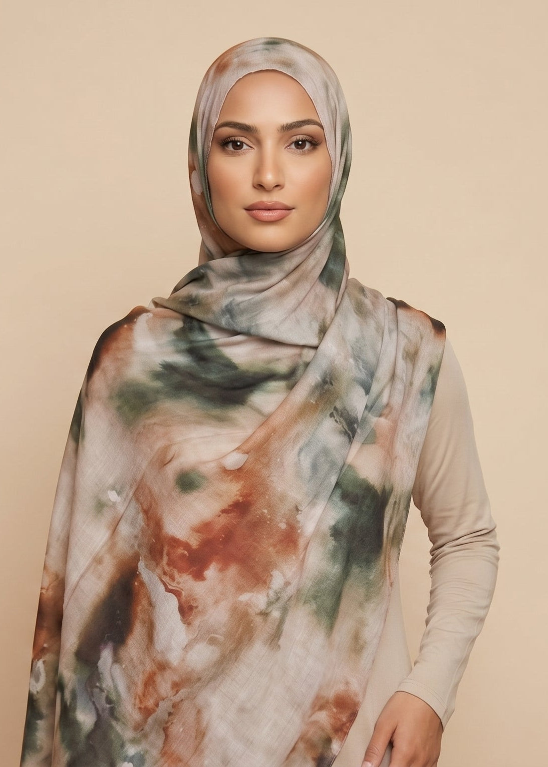 Woodland Bloom Printed Modal Watermark Ombre Hijab