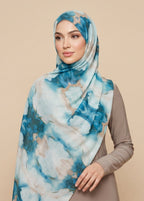 Blue Heaven Printed Modal Watermark Ombre Hijab