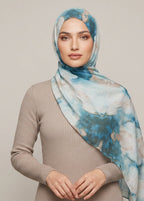 Blue Heaven Printed Modal Watermark Ombre Hijab