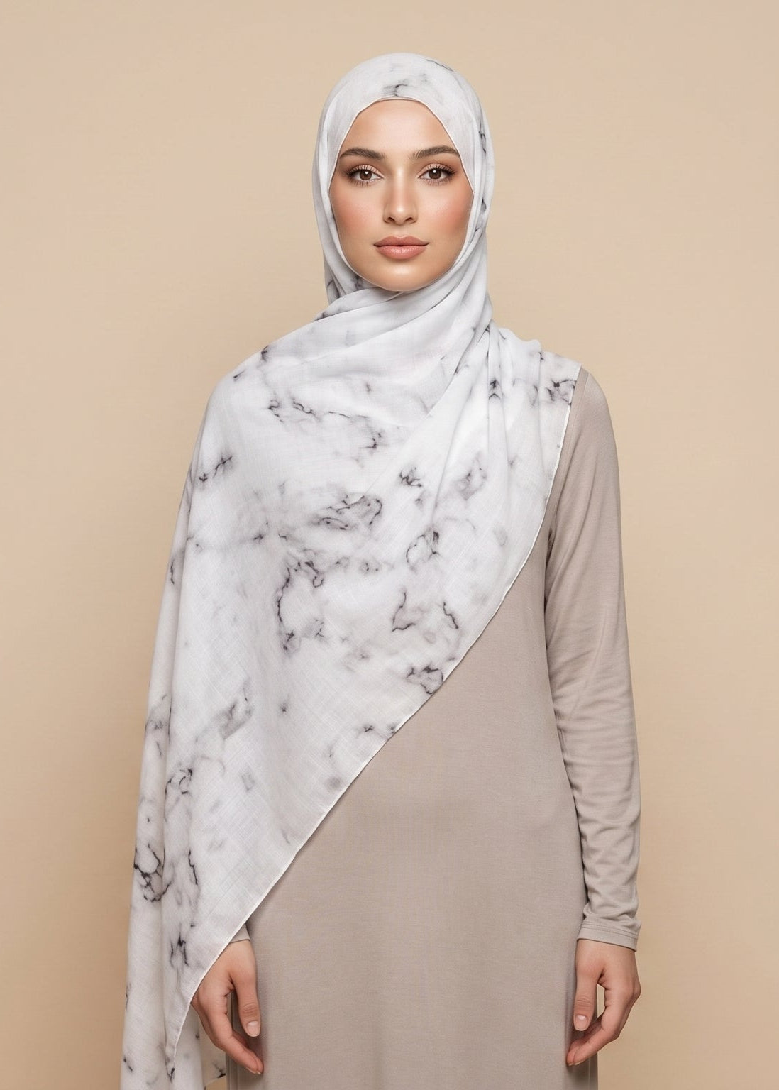 Marble Vein Printed Modal Watermark Ombre Hijab
