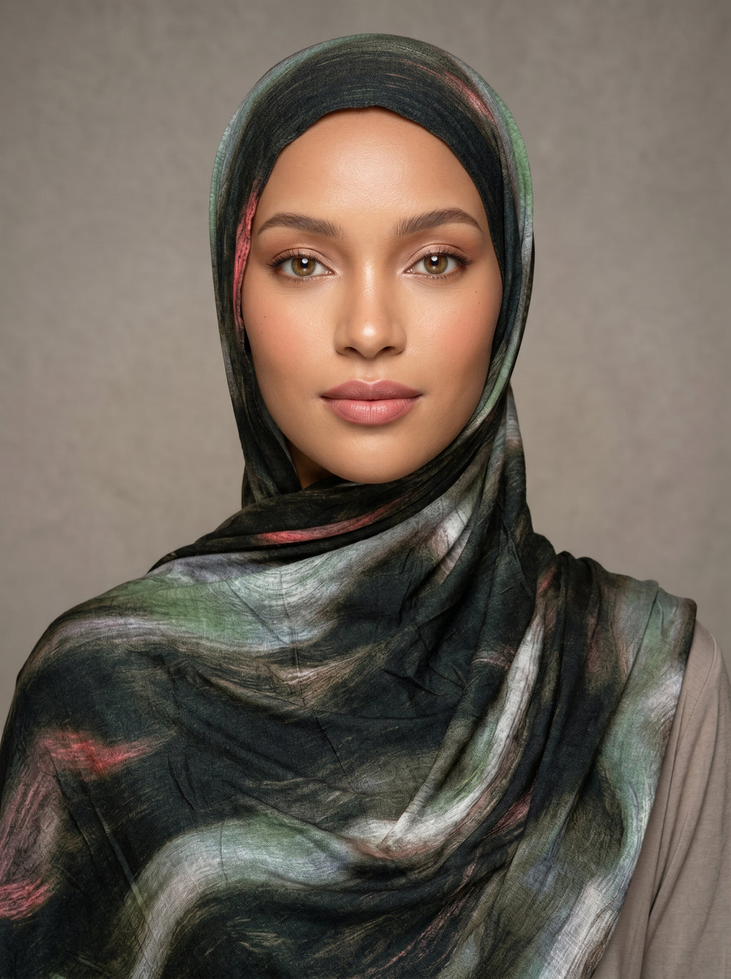 Forest Moss Printed Jersey Hijab