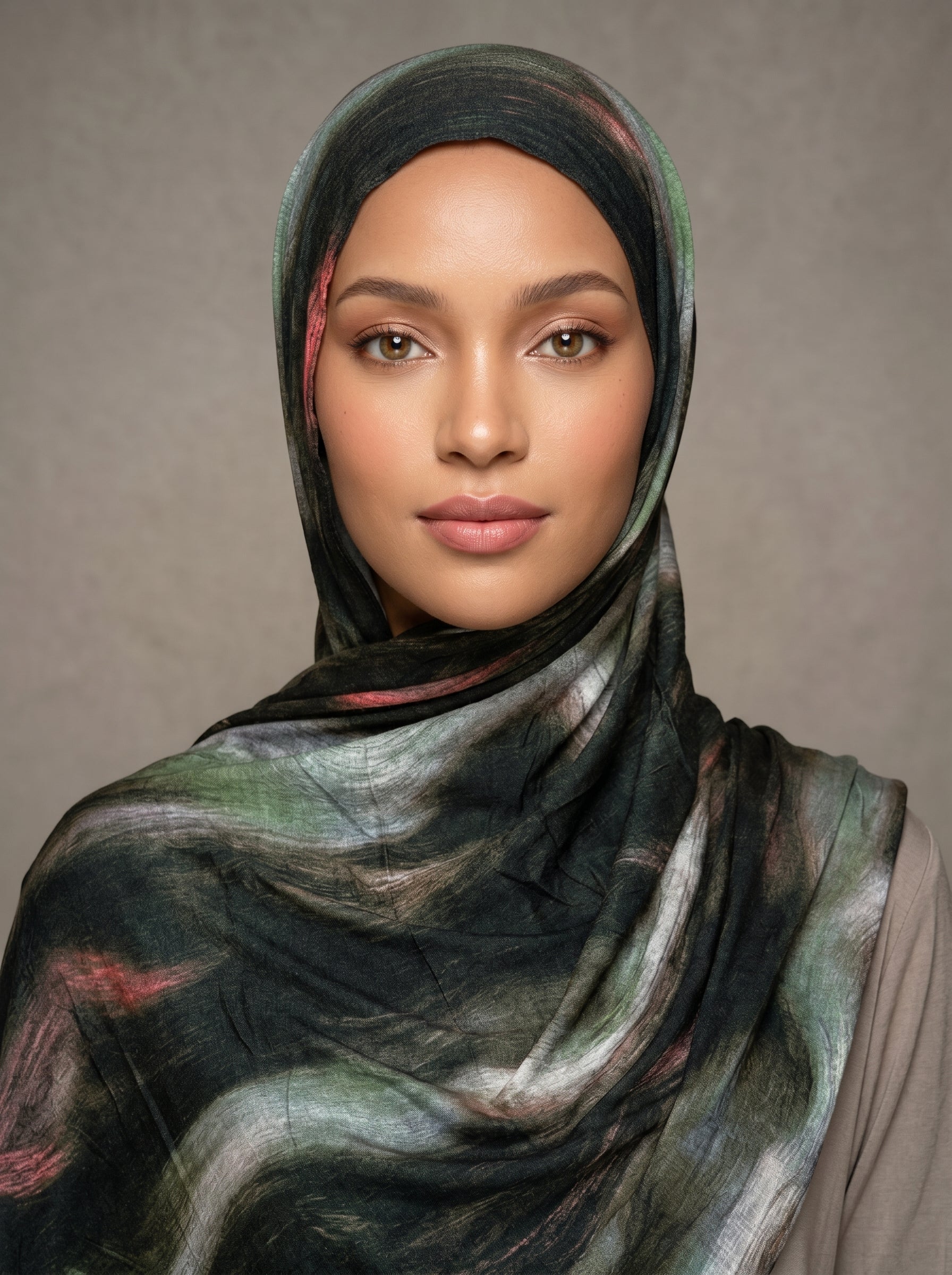 Forest Moss Printed Jersey Hijab