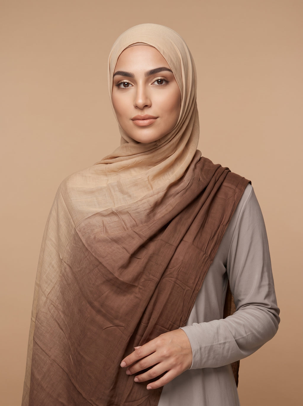 Mocha Latte Premium Ombre Modal Hijab